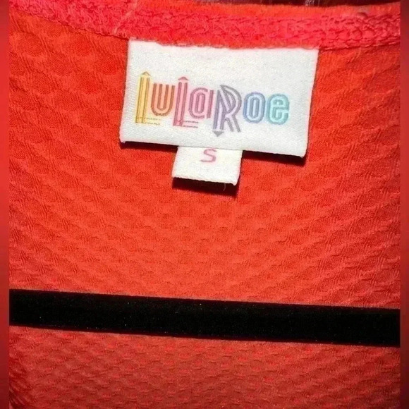 Lularoe Small Neon coral Shirley Kimono. NWT . Textured retro vibe!Great coverup - Picture 5 of 6